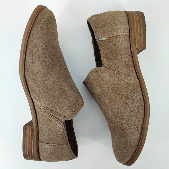Toms Women's Beige Suede Slip On Booties Size 8.5 - Picture 6 of 9